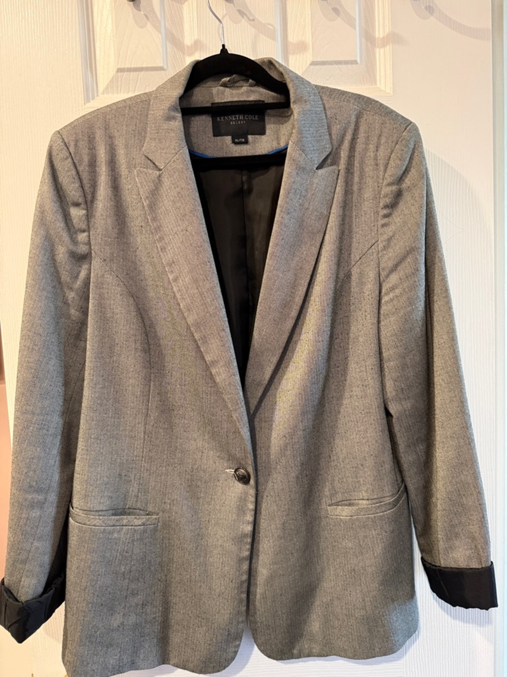 Kenneth Cole Light Gray Women's Single-Button Tailored Blazer